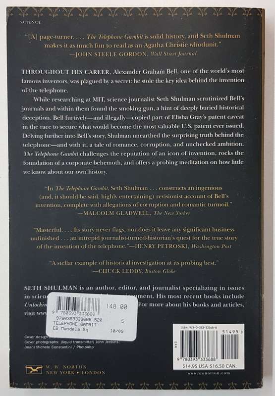 The Telephone Gambit  Seth Shulman. Chasing Alexander Graham Bells secret.