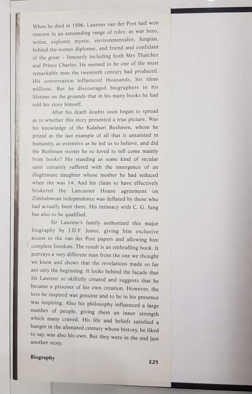 Storyteller - The Many Lives of Laurens van der Post  J.D.F. Jones.