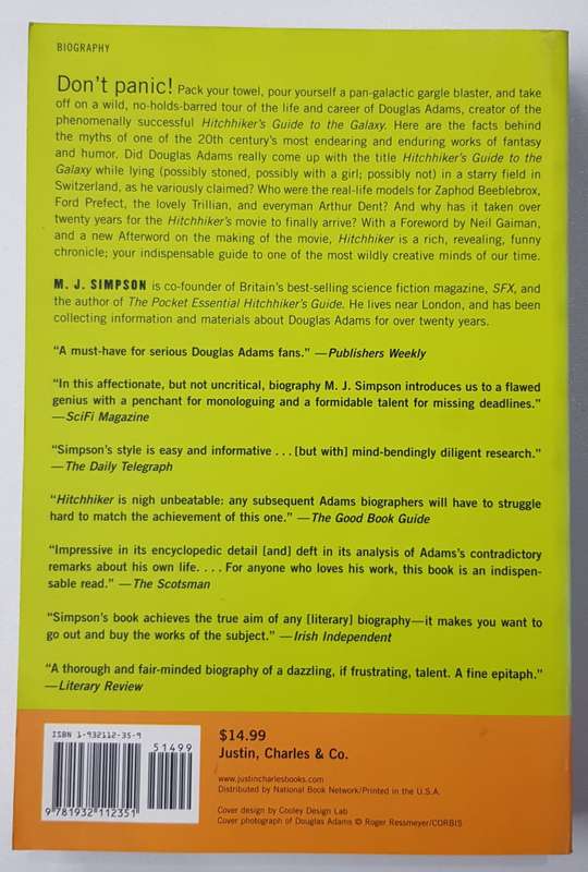 Hitchhiker  A biography of Douglas Adams by M.J. Simpson with a foreword by Neil Gaiman.