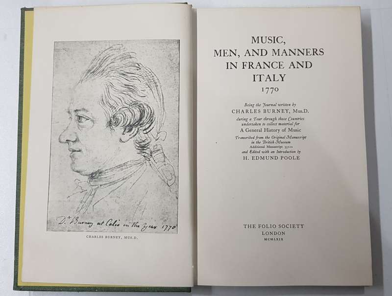 Music, Men and Manners in France and Italy 1770  Being the Journal written by Charles Burney