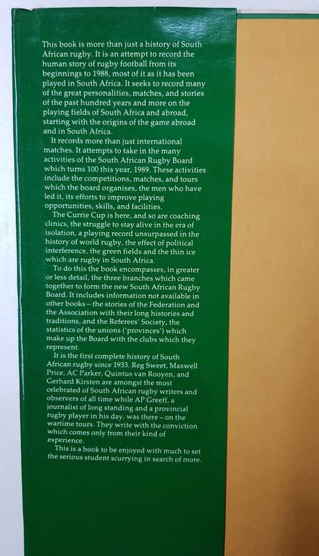 RUGBY IN SOUTH AFRICA A History 1861  1988 by PAUL DOBSON.