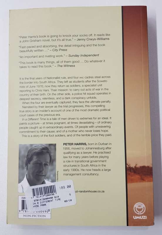 In a Different Time: The inside story of the Delmas four by Peter Harris