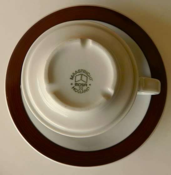 Vintage earthenware Coffee Pot with small cup and saucer. 1970s German made vintage Melitta