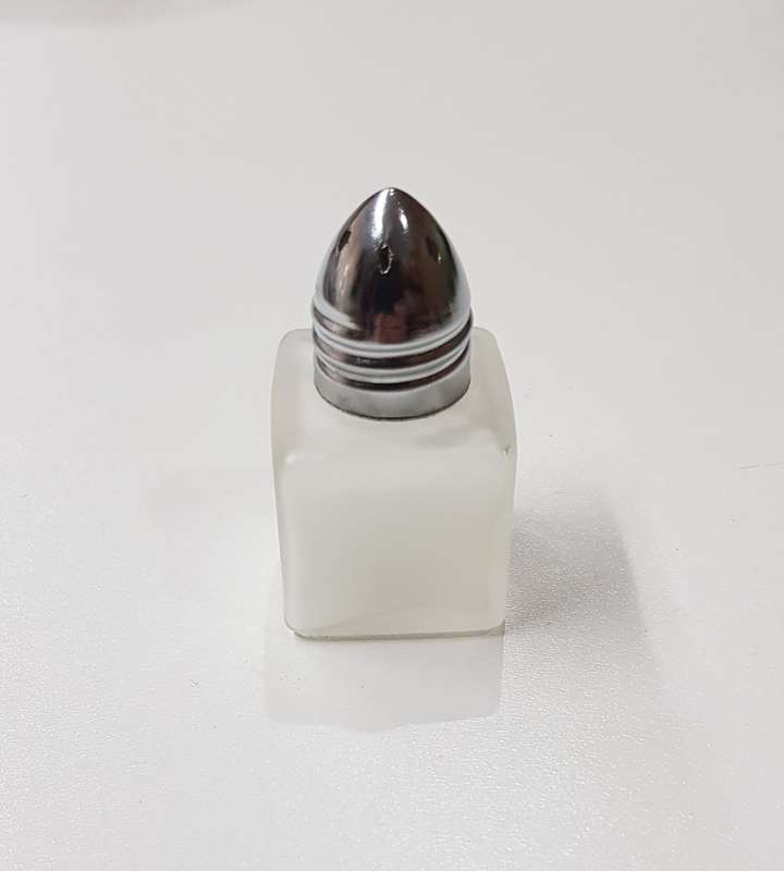Set of 3x small glass dainty table salt/pepper cellars (3x sets).
