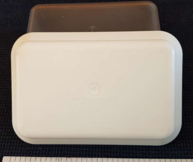 Plastic butter dish.  Durable thick plastic
