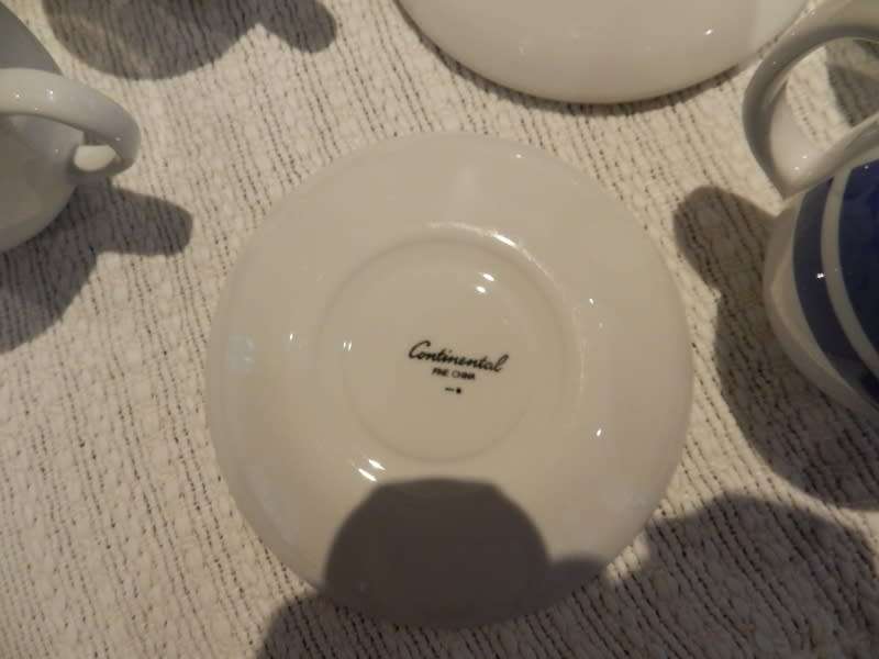 Continental Crockery Hotel Ware.  Tea set: consists of three cups and three saucers and milk jug.
