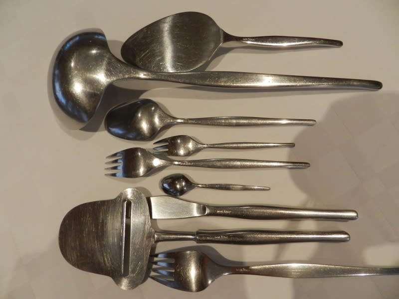 Dutch Vintage / Gero Zilduro Stainless Steel Cutlery Set. Circa 1970s.  60pce Slim design.