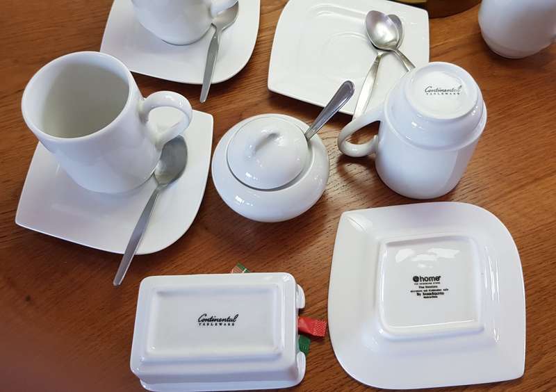 Dinnerware set: Mixed set of Continental Vitrified Hotelware BS4043 and @Home.  Crockery  11 piece
