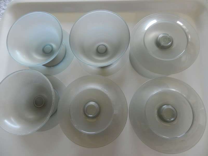 Kitchen collectable Set 6x Vintage Tupperware pudding bowls with detachable feet for stack storage