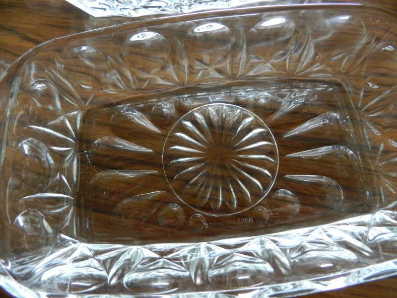 Set of 4x Vintage Parfait/Sorbet dishes. Rectangular in Depression/cut glass design.