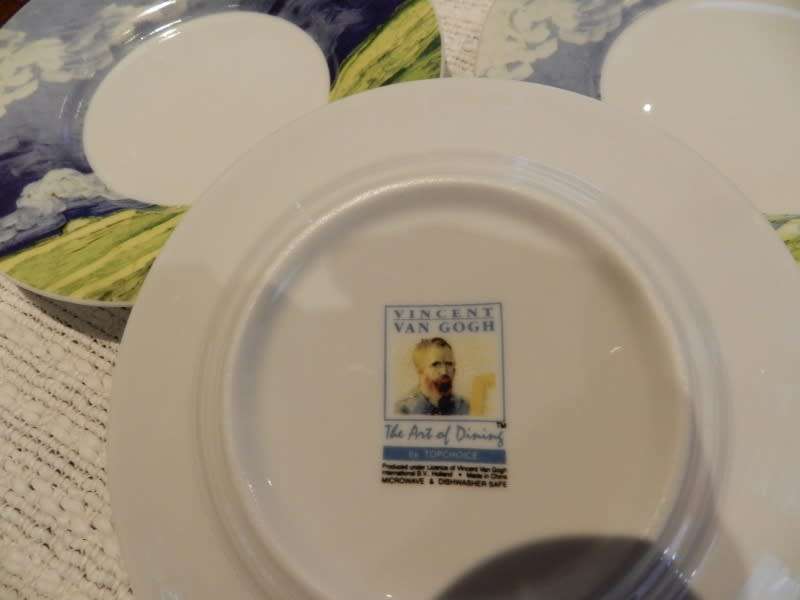 Vincent van Gogh plate/saucer Set of 3. Trade Mark /The Art of Dining by Topchoice