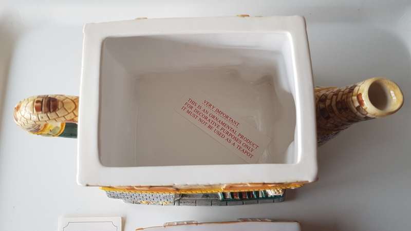 VINTAGE - THE VILLAGE NOVELTY TEAPOT COLLECTION BY ANNIE ROWE.  A Collector`s item.