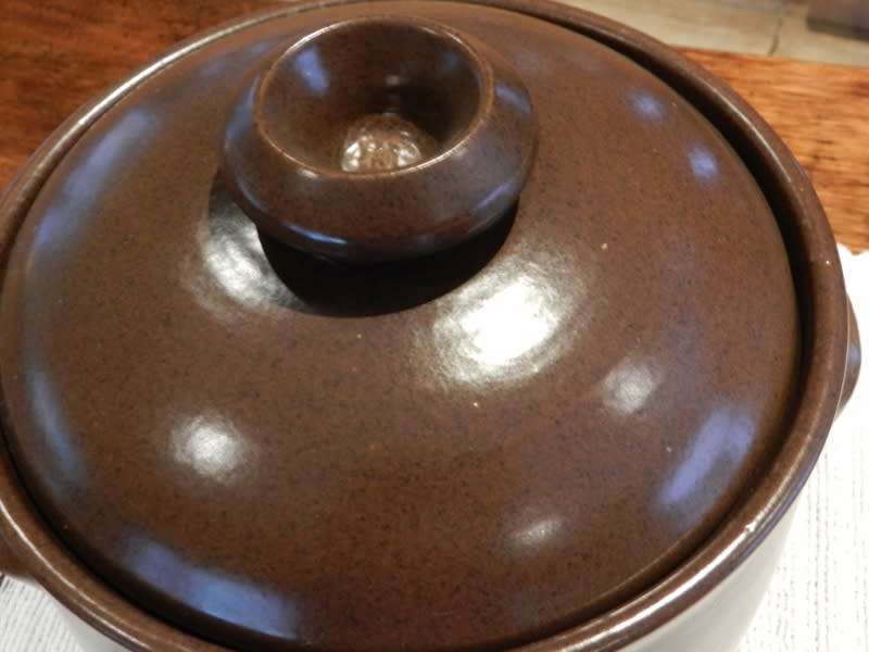 Vintage Soup Tureen Brown glazed pottery with lid.