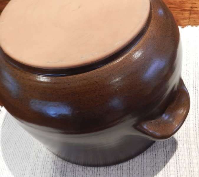 Vintage Soup Tureen Brown glazed pottery with lid.