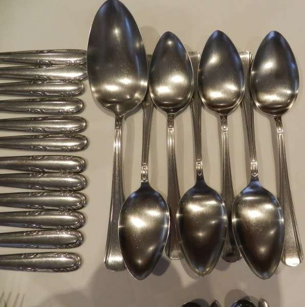 Dutch Vintage  Gero Zilmeta Stainless Steel Cutlery Set. Circa 1960s.  40pce
