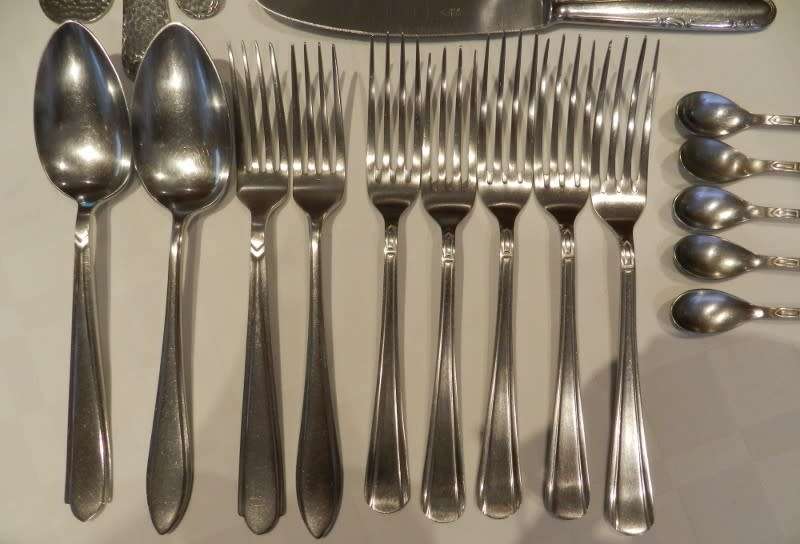 Dutch Vintage  Gero Zilmeta Stainless Steel Cutlery Set. Circa 1960s.  40pce