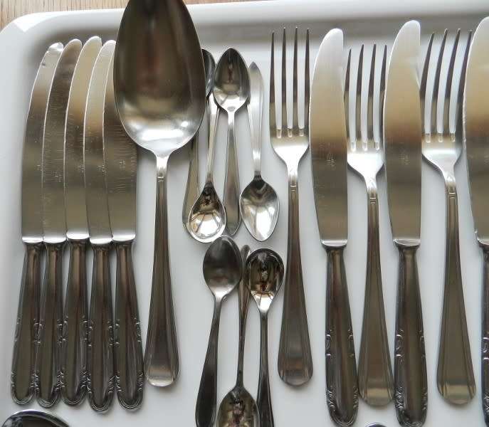 Dutch Vintage  Gero Zilmeta Stainless Steel Cutlery Set. Circa 1960s.  40pce