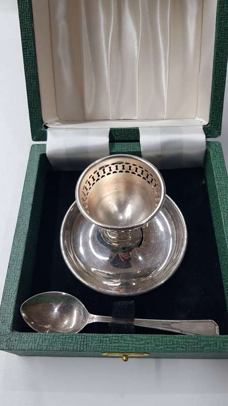Vintage English EPNS Silver christening set: