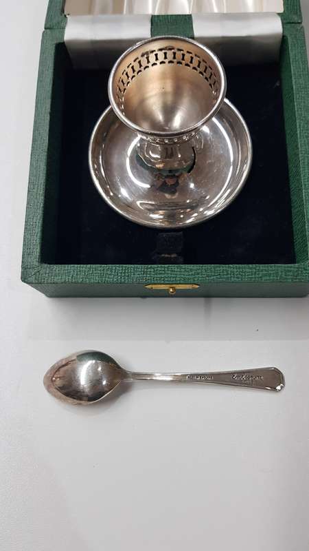 Vintage English EPNS Silver christening set: