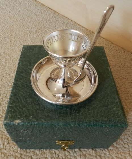 Vintage English EPNS Silver christening set: