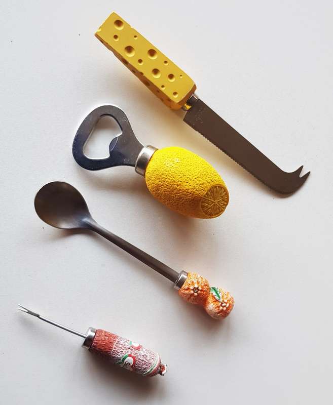 Collectable set of 4x Decorative Cheese Snack Board items.