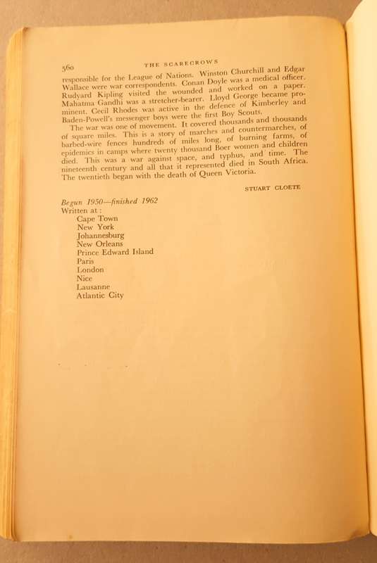 RAGS OF GLORY BY STUART CLOETE  ANGLO-BOER WAR  fiction.     Proof copy