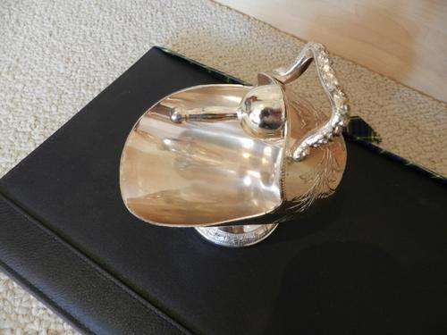 Ornate Vintage Silver Plated sugar candy Bowl and scoop set