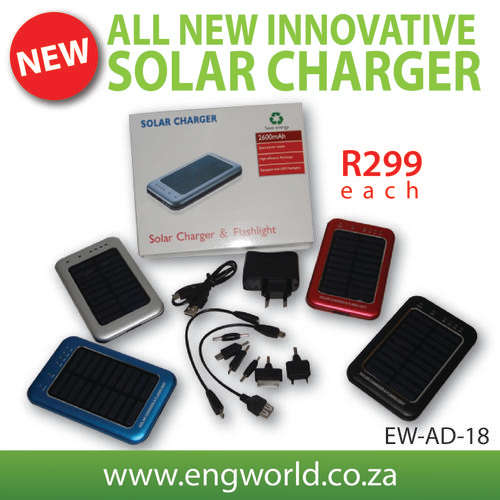 Solar Battery Charger with led lights 2600mAh