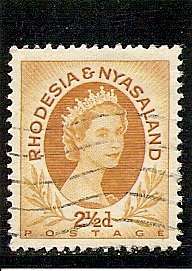 Rhodesia & Nyasaland 1954 2 1/2d Queen Elizabeth II