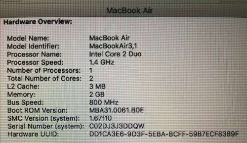 MacBook Air (11-inch, Late 2010) including Postnet to Postnet delivery