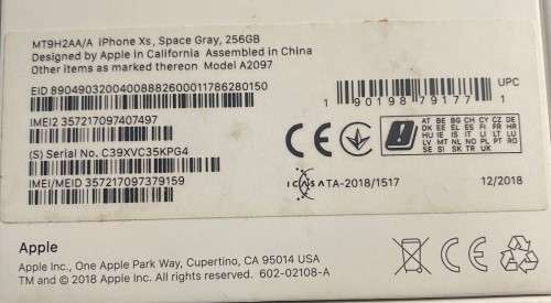 iPhone XS 256GB - Space Gray