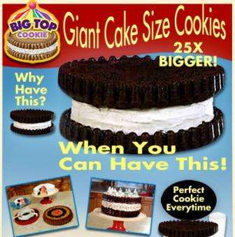 Giant Cookie Maker (aka Big Top Cookie) Bake Giant Cookies, 25x Bigger