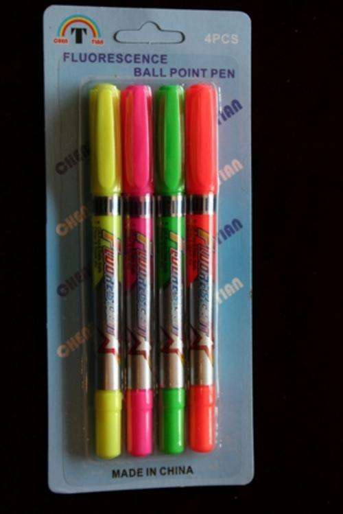 4PC FLUORESCENT BALL POINT PENS
