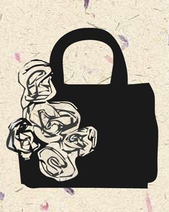 Flower Bag Vinyl Wall Art Sticker Decal Vinyl Interior Decor Decoration