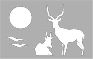 Buck and Sun -  Art Stencil Mask Template
