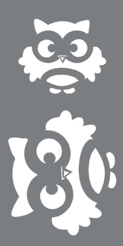 Owl set 2 -  Art Stencil, Mask, Template