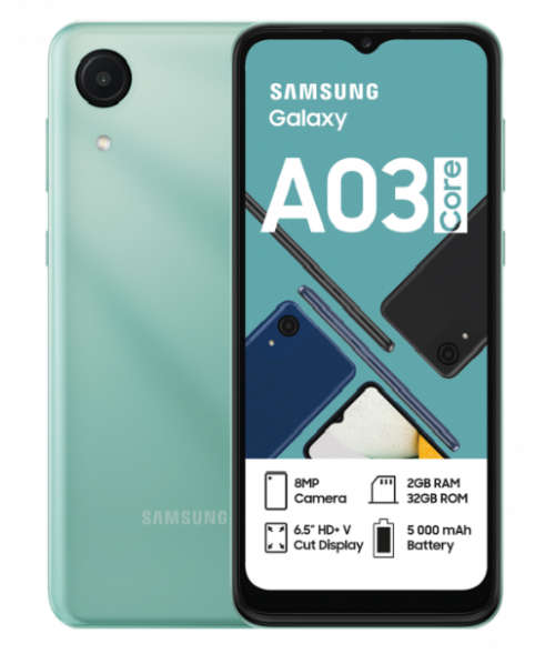 Samsung Galaxy A03 Core - Mint Green 32GB (Vodacom Network Dual Sim)