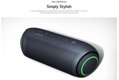 LG XBOOM GO PL7 Bluetooth speaker - Black with Meridian Audio
