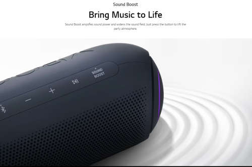 LG XBOOM GO PL7 Bluetooth speaker - Black with Meridian Audio