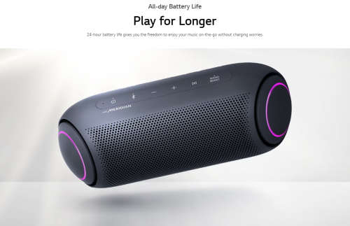 LG XBOOM GO PL7 Bluetooth speaker - Black with Meridian Audio