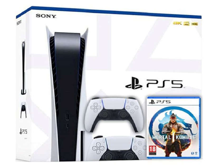 PlayStation 5 Disc edition +Mortal Kombat 1 + 2 DualSense Controllers Bundle (Brand new sealed)