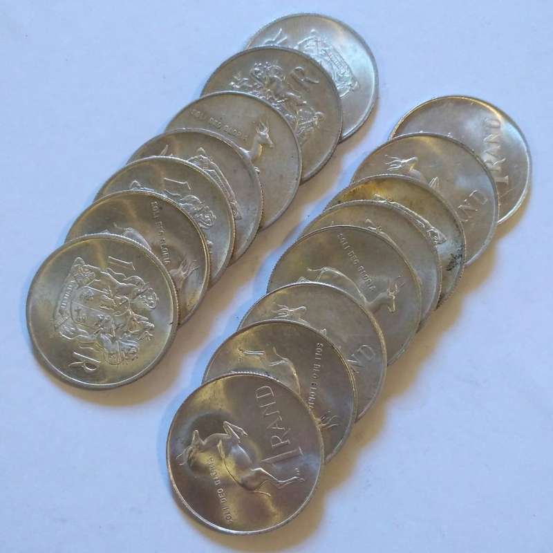 15 X Republic of South Africa SILVER R1 - HIGH GRADE  - 1966/67/69