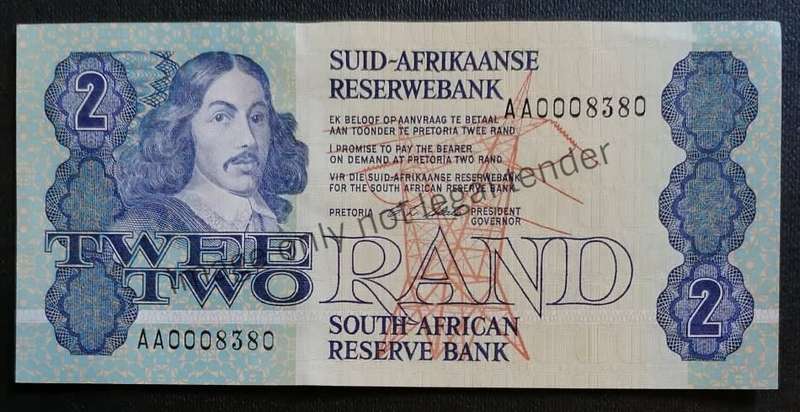 R2 CL STALS South Africa Banknote AA Prefix Low Number