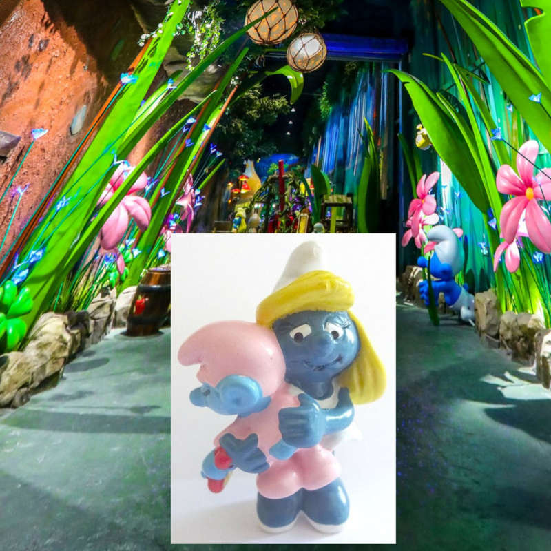 VINTAGE ORIGINAL Smurf Smurfette with BABY - 1984