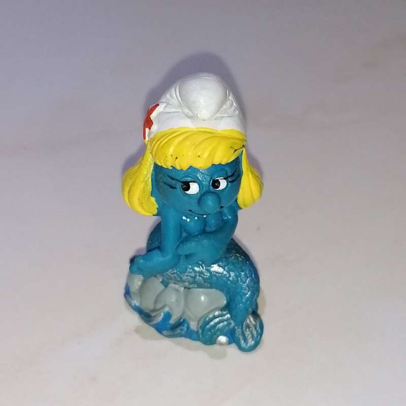 VINTAGE ORIGINAL Smurf MERMAID Silver tail - 1982