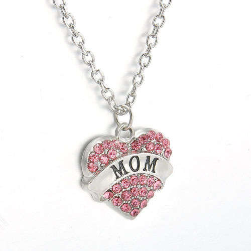 Heart Shaped Mom Pendant and Necklace