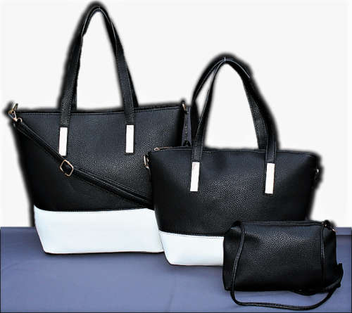 3 Piece Pu Leather Handbag+Shoulder Bag+Purse Set