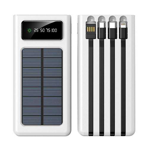 20000mAh Solar Power Bank with built in cables
