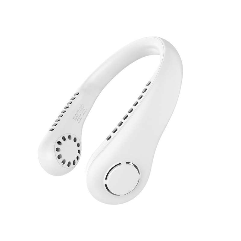 Mini Hanging Neck Fan,USB Rechargeable ,Air Cooler Portable Bladeless Fan_white
