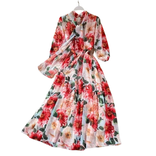 Summer Bohemian Chiffon Long Floral Dress